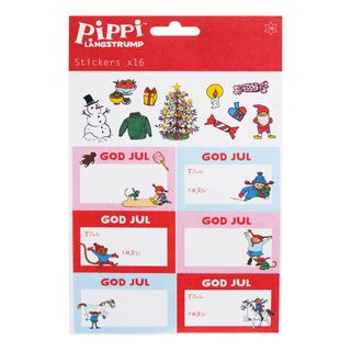 Jouluetiketit Peppi Pitkätossu