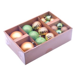 Julekugler Grøn/Guld Mix