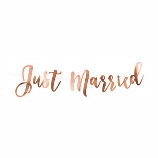 Just Married Bogstavguirlande Roséguld