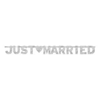 Just Married Bogstavguirlande Sølv