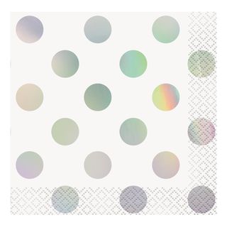 Kaffeservietter Sølv Metalliske Prikker