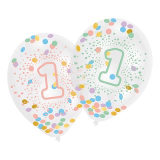 Konfettiballoner 1-års Fødselsdagsfest Regnbue