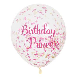 Konfettiballoner Pink Birthday Princess
