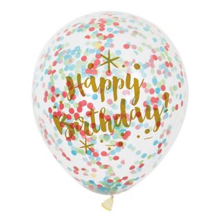 Konfettiballoner Multifarvede Happy Birthday