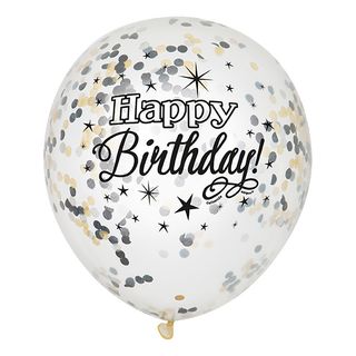 Konfettiballoner Glitter Happy Birthday