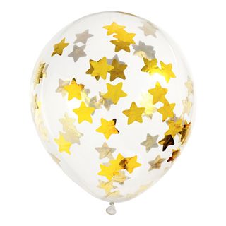 Konfettiballoner Stjerner Guld Metallic