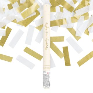 Konfettikanon Happily Ever After Guld/Hvid