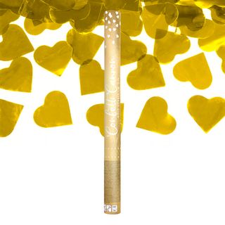 Konfettikanon Hjerter Guld Metallic