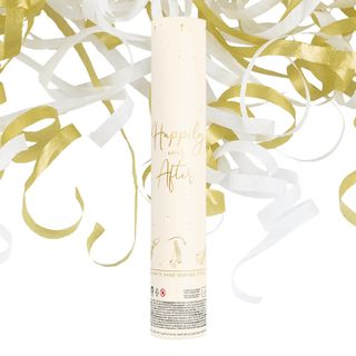Konfettikanon Happily Ever After Guld/Hvid