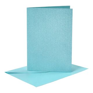 Kort med Konvolut Blå Glitrende