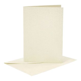 Kort med Konvolut Offwhite Glitrende