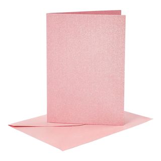 Kort med Konvolut Lyserød Glitrende