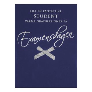 Kort Student Rosett Blå