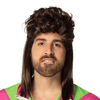 80’er Hockeyhår Brunette Paryk