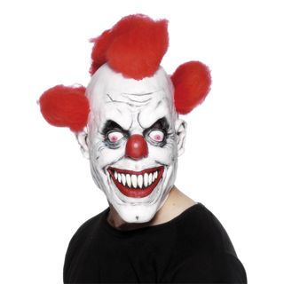 Skræmmende Klovnemaske med Hår