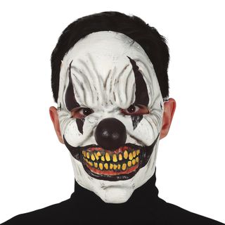 Uhyggelig Klovnemaske Sort/Hvid Latex