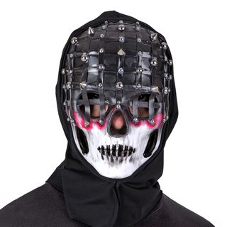 Uhyggelig maske med nitter og hætte
