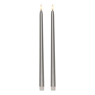 LED Antiklys Lange Metallic Sølv