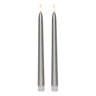 LED Antiklys Metallic Silver