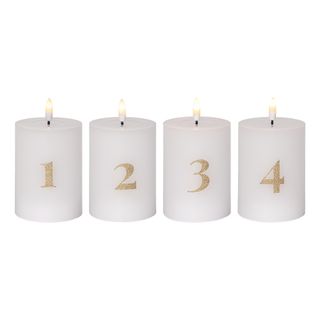 LED Bloklys Flamme Advent