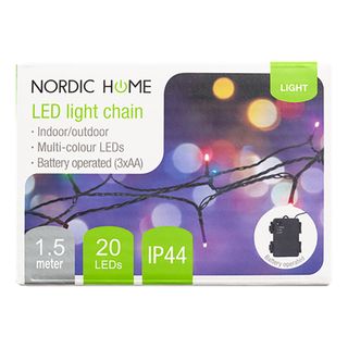 LED Lyskæde Flerfarvet Kort