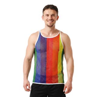 Flerfarvet Mesh Tanktop Herre