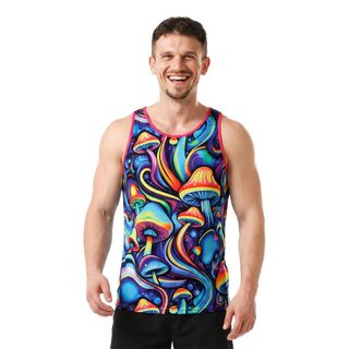 Psychedelic Mushroom tanktop til herrer