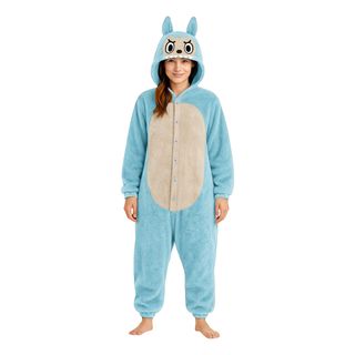 Lulu Monster Blå Onesie Dame Kostume