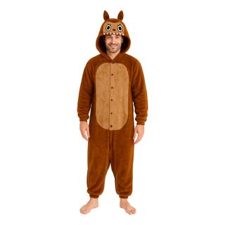 Lulu Monster Brun Onesie Herre Kostume