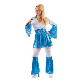 Mama Mia Blå/Hvid Kostume