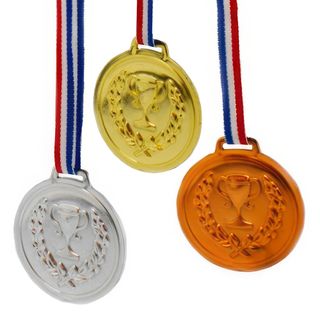 Medaljer Guld/Sølv/Bronze med Bånd