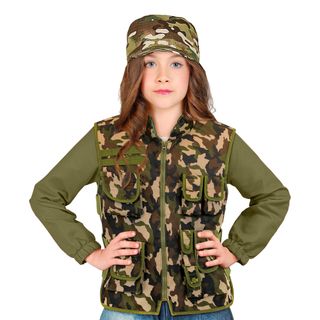 Militærvest med camouflage til børn