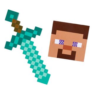 Minecraft Steve Maske & Sværd Børnesæt
