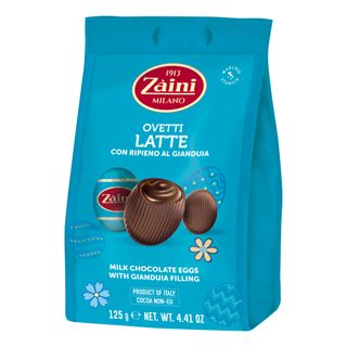 Mælkechokoladeæg med hasselnødsfyld