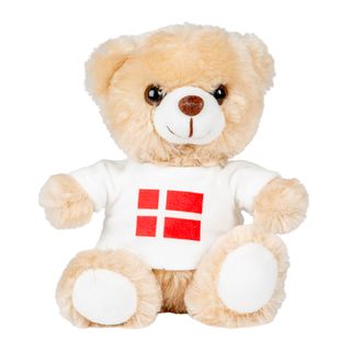 Blød Bamse med Dansk Flag