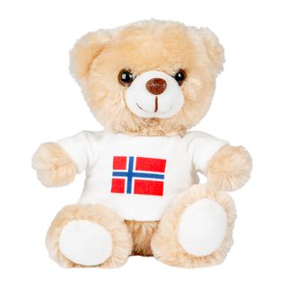 Blød Bamse med Norsk Flag