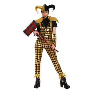 Mørk Harlequin Dame Kostume