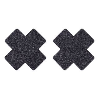 Nipple Covers Kors Sorte Glitter