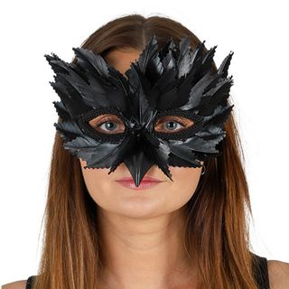 Ögonmask Venetian Fjädrar Svart