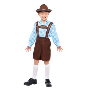 Oktoberfest Blå Børnekostume