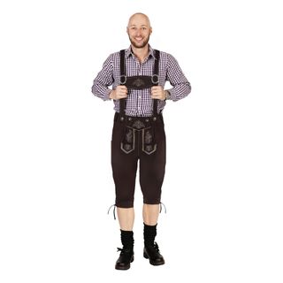 Oktoberfest Lederhosen Mørkebrun