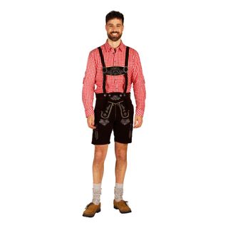 Oktoberfest Lederhosen Short Deluxe Mörkbrun