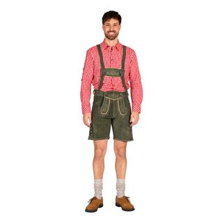 Oktoberfest Lederhosen Shorts Deluxe Harmaa/Vihreä