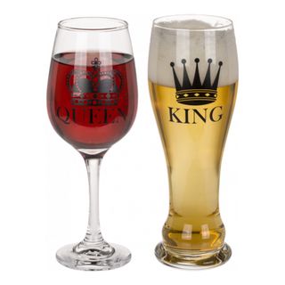 Øl- & Vinglas King & Queen