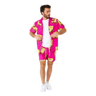 OppoSuits SvampeBob Firkant Lyserøde Shorts Jakkesæt