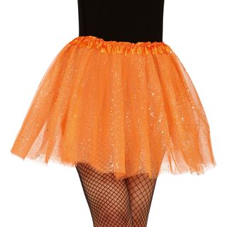Orange Tylnederdel med Glitter