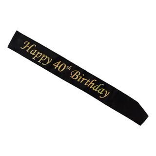 Ordensbånd Happy 40th Birthday Sort/Guld