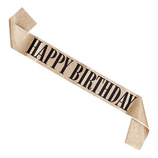 Ordensbånd Happy Birthday Guld