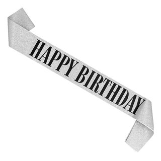Ordensbånd Happy Birthday Sølv