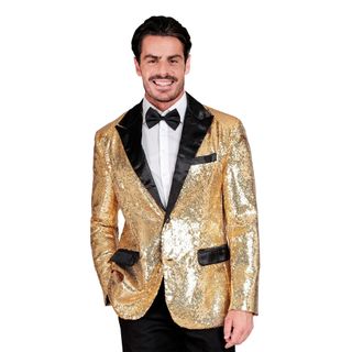 Pailletblazer Herre Guld